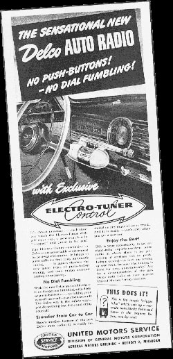 Vintage Delco Auto Radio advertisement